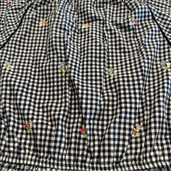 Gap Kids L Gingham Capsleeve Dress With Embroidered Flowers And Checkered Print - Picture 9 of 12